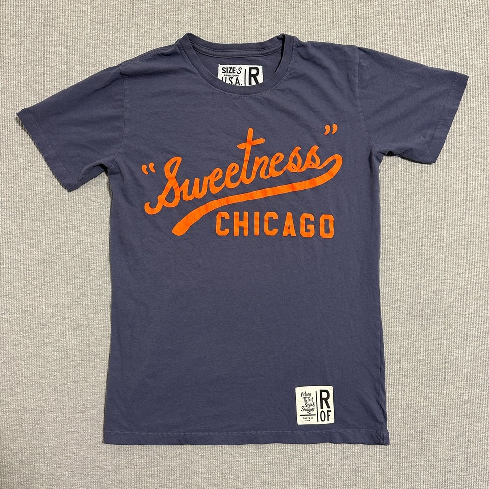 Roots of Fight Sweetness Chicago Walter Payton Graphic Tee Navy Blue Mens Small